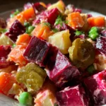 Easy beet salad recipe with Russian flavors that delights!