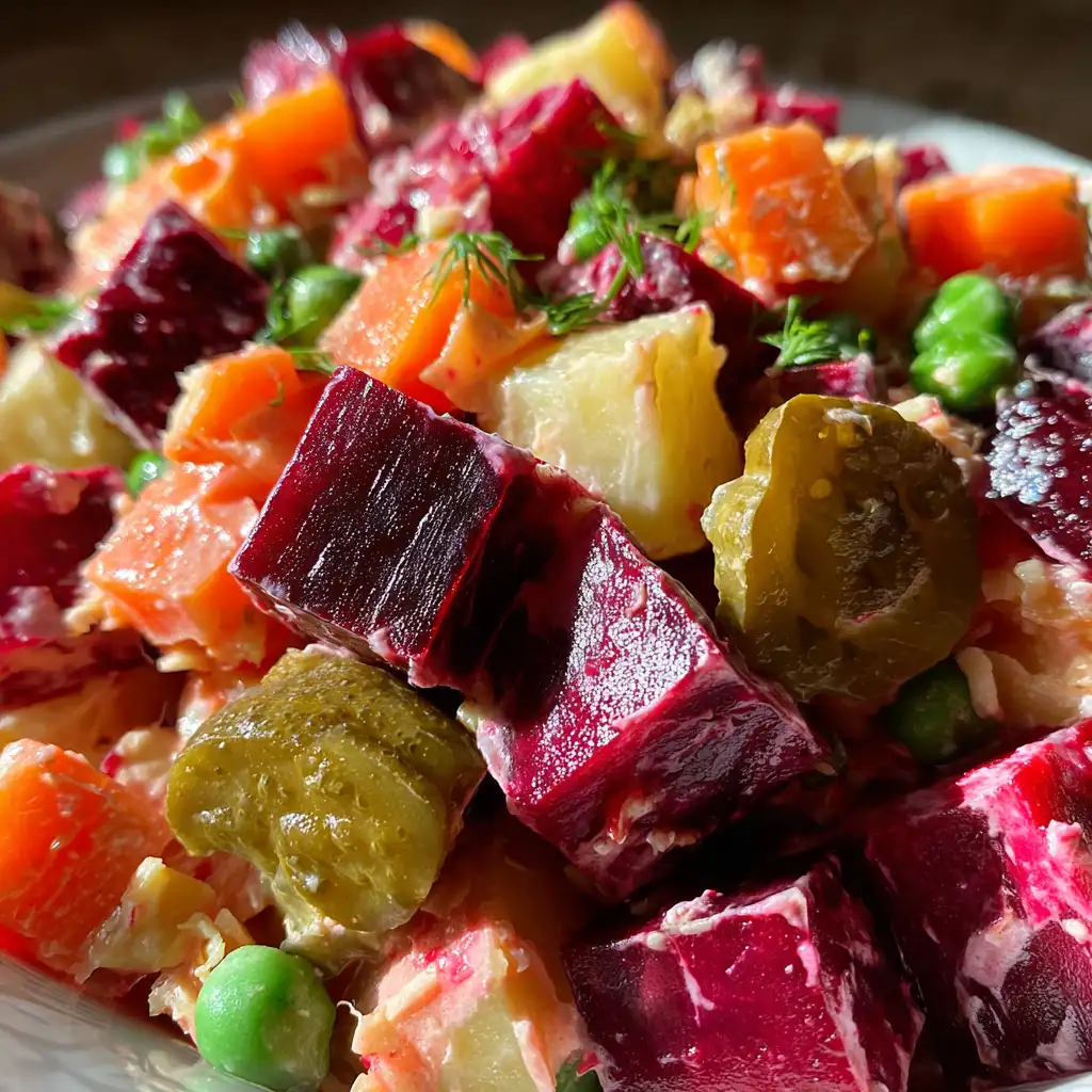 Easy beet salad recipe with Russian flavors that delights!