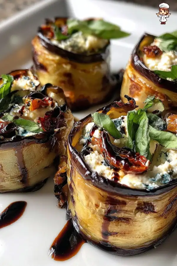 Eggplant roll-up appetizers
