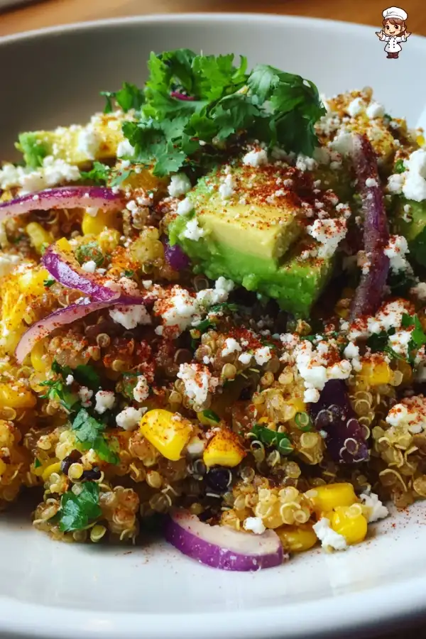 Elote style quinoa salad