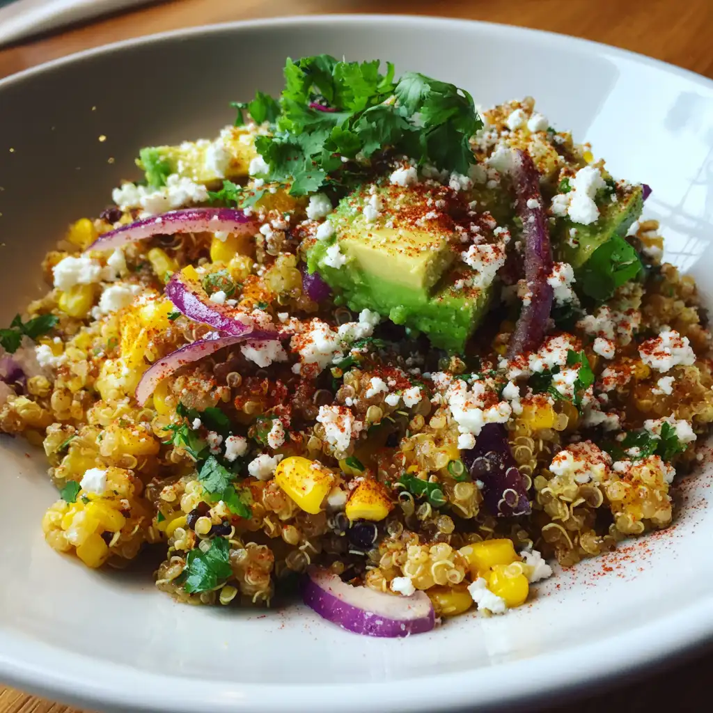 Elote style quinoa salad