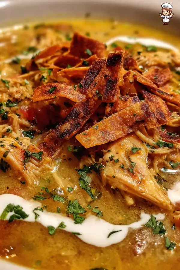 Green chile chicken enchilada soup