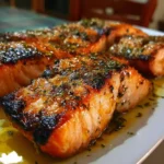 Grilled salmon with garlic lime butter