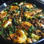 Ground beef with chopped cabbage is a quick, tasty meal!