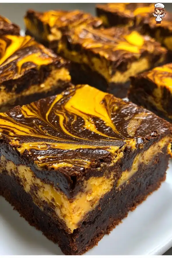 Halloween Swirl Cream Cheese Brownies
