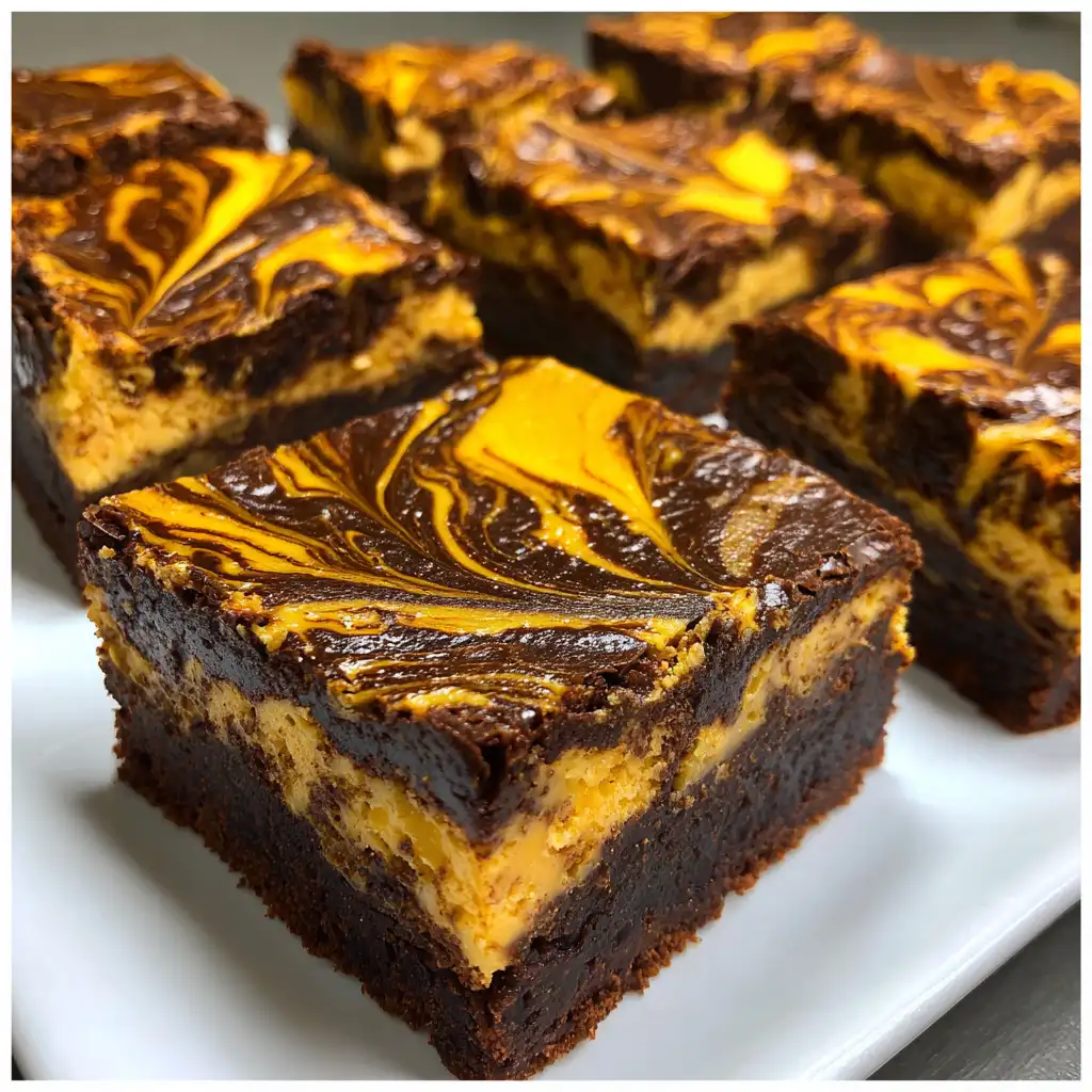 Halloween Swirl Cream Cheese Brownies