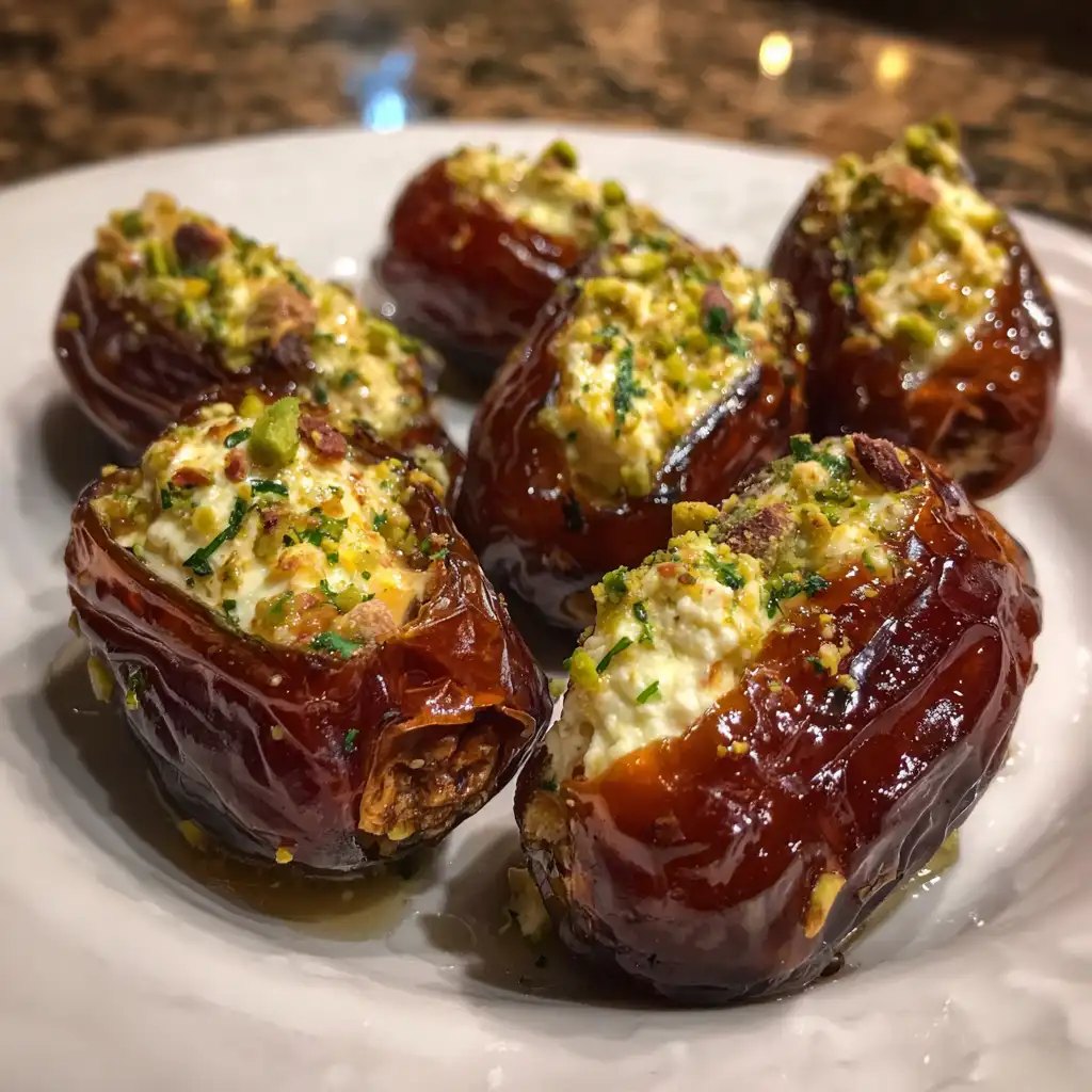 Honey Pistachio Ricotta Stuffed Dates Recipe