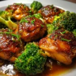 Honey garlic chicken and broccoli in a crockpot