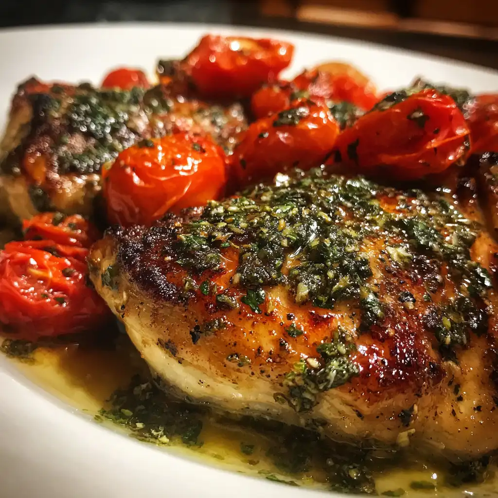 Italian chicken with basil pesto and grape tomatoes