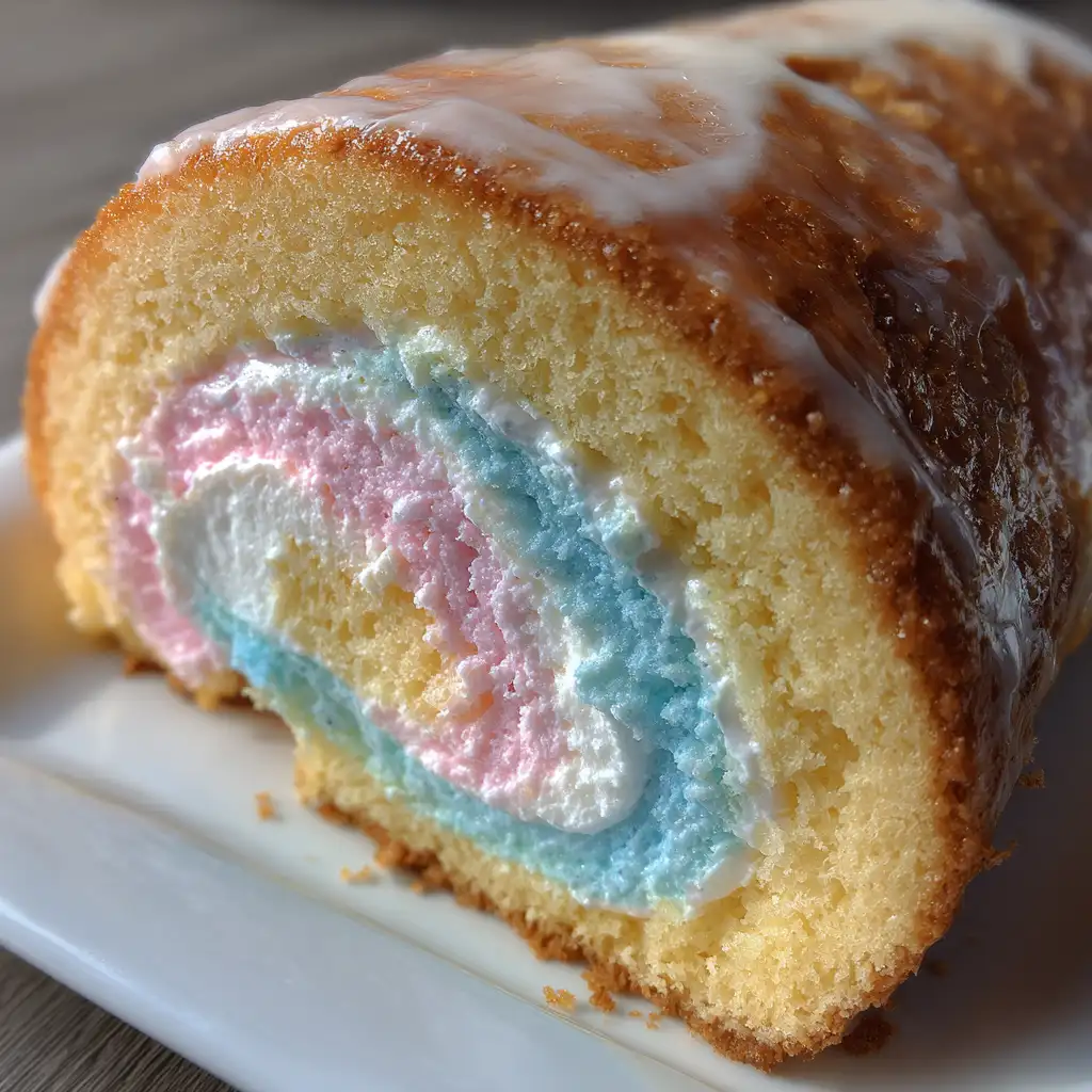 Japanese cotton candy cake roll