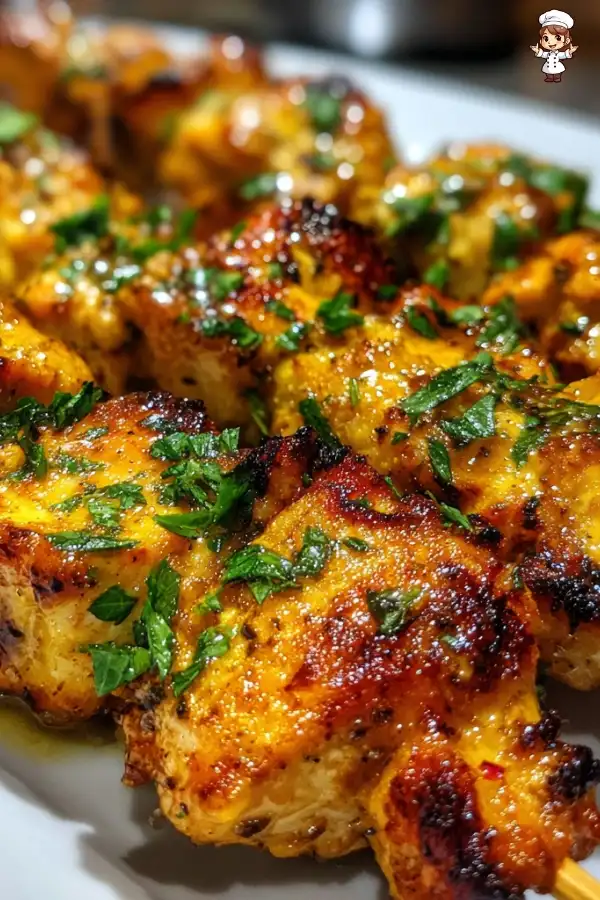 Lemon pepper chicken skewers in air fryer are irresistible!