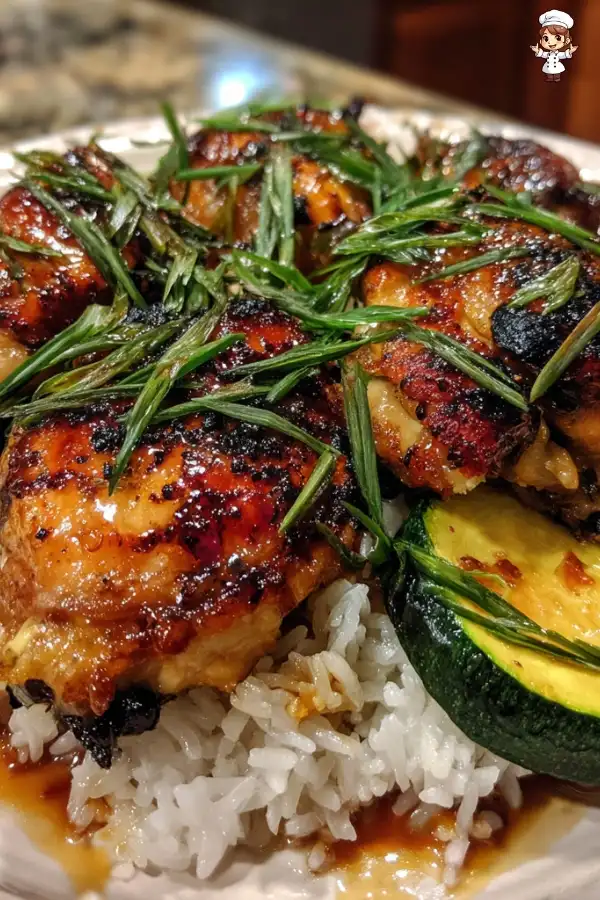 Lemongrass chicken with rice and zucchini