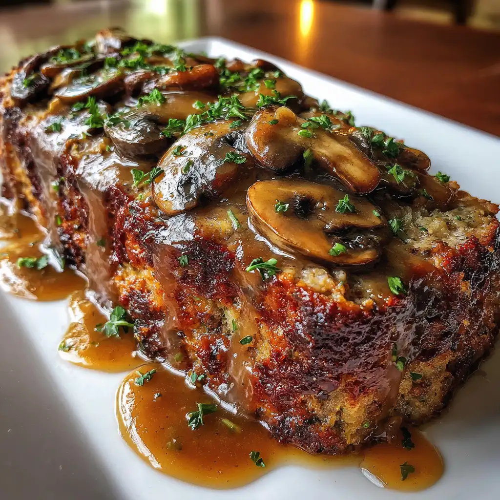 Meatloaf with mushroom gravy
