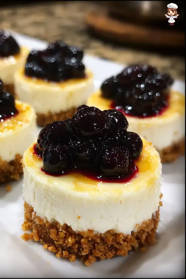 Mini blueberry cheesecakes