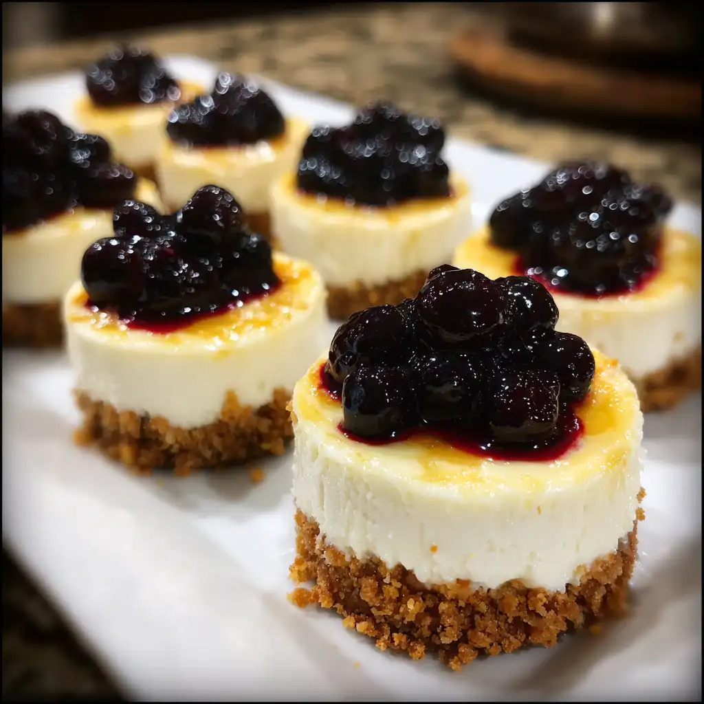 Mini blueberry cheesecakes
