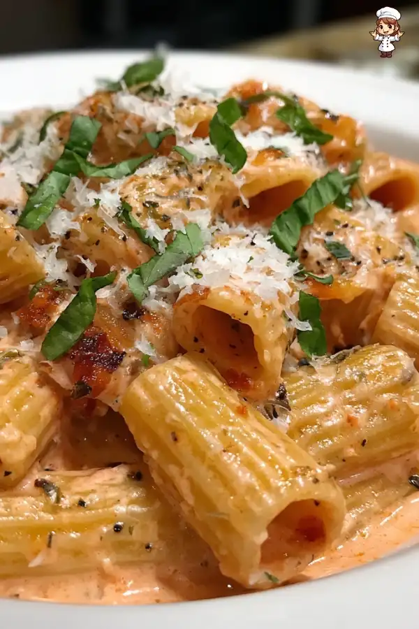 One Pot Rigatoni Pink Sauce