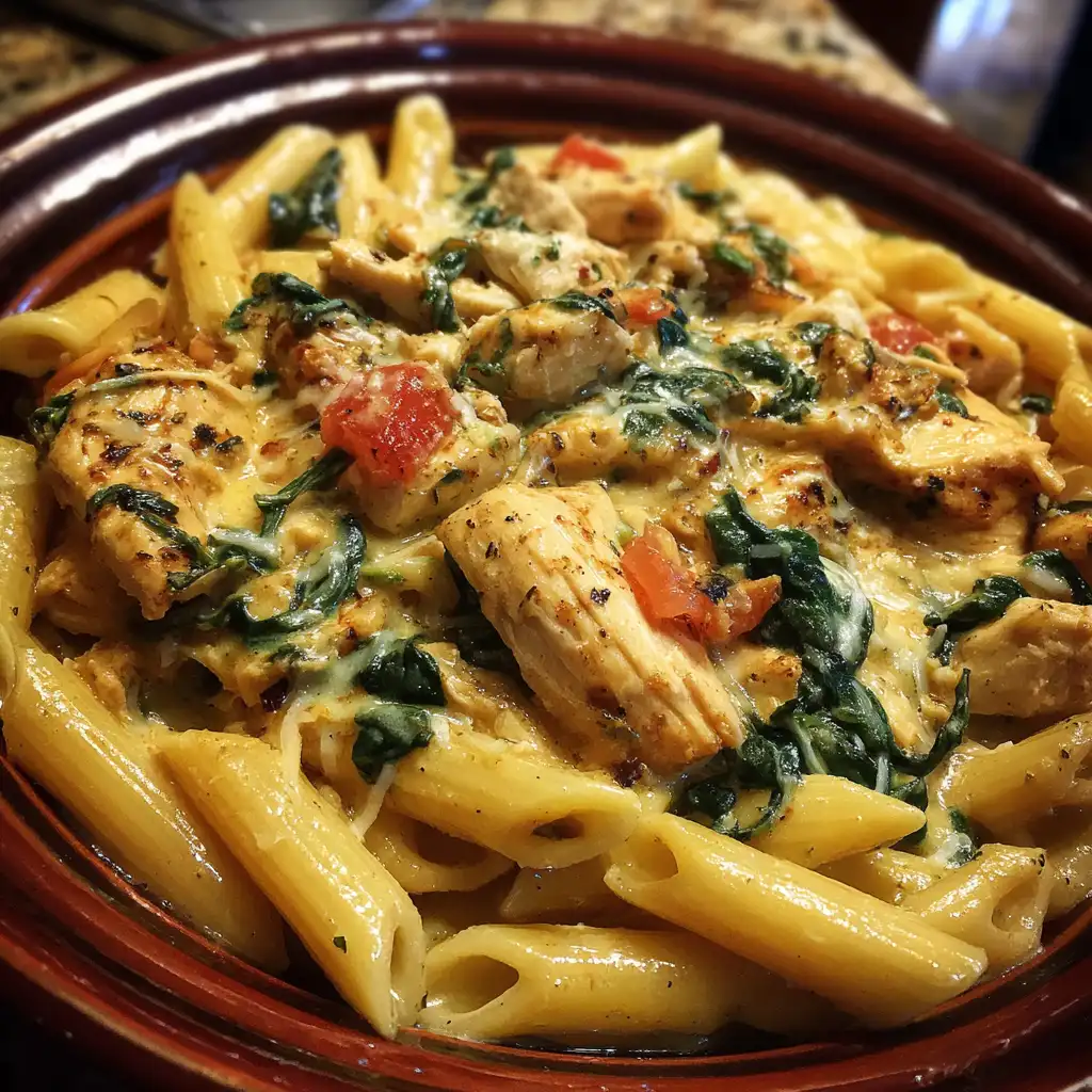 One pot cheesy chicken pasta