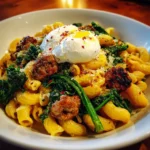 One pot lemon pasta with sausage and broccoli rabe