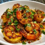 Pan seared shrimp with peanuts and lime