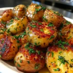 Roasted garlic parmesan butter potatoes