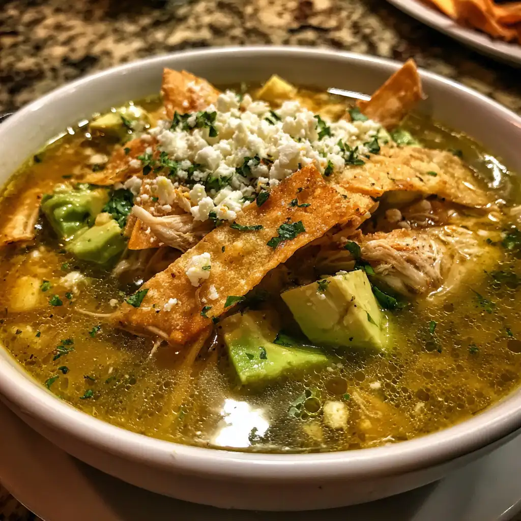 Salsa verde tortilla soup recipe