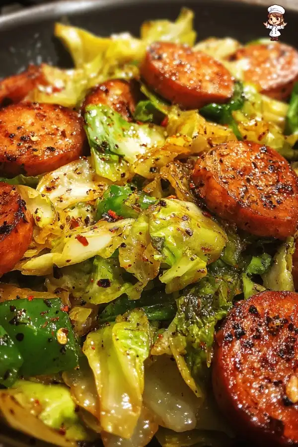 Sausage and cabbage stir fry