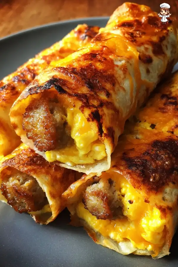 Sausage egg and cheese breakfast roll-ups