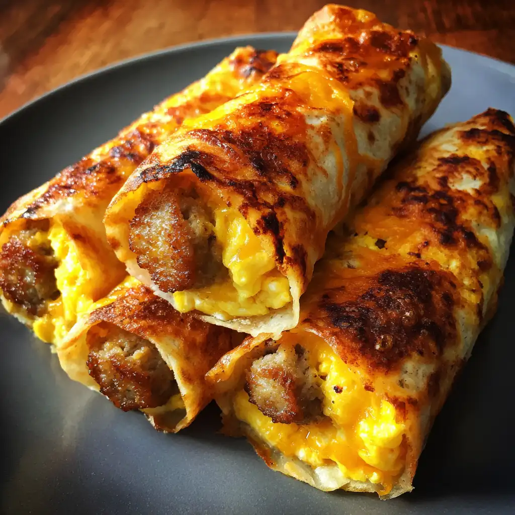 Sausage egg and cheese breakfast roll-ups