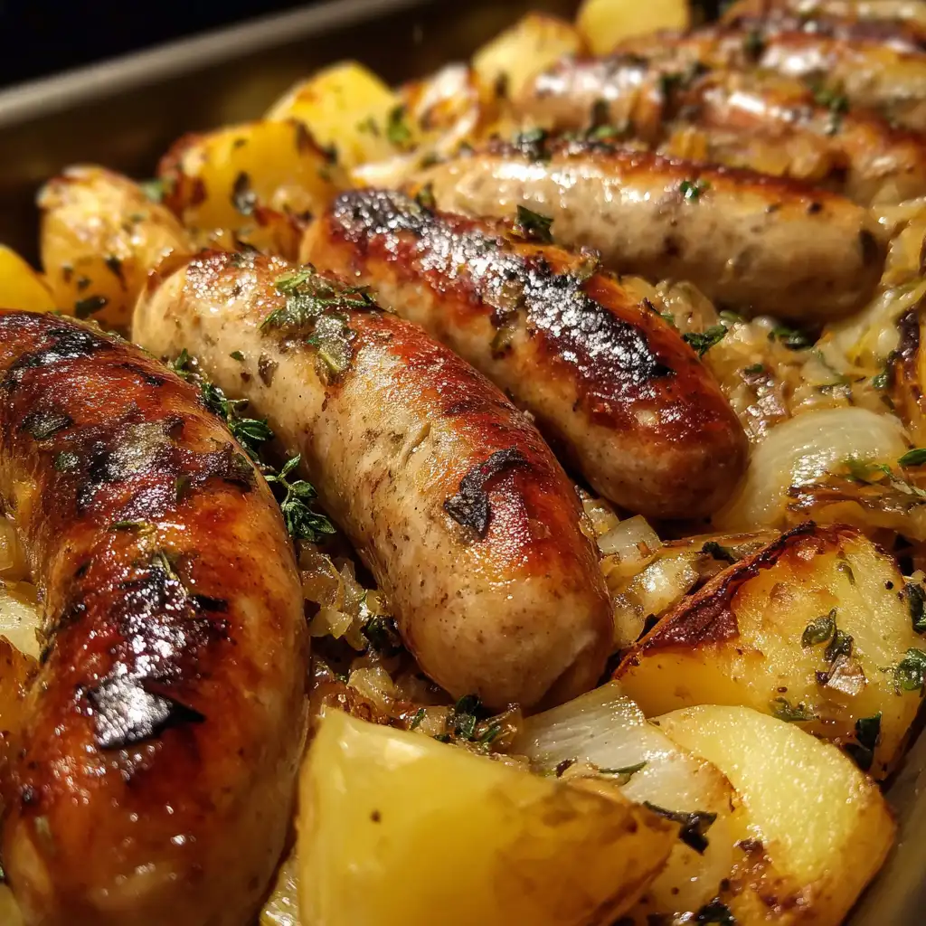 Sausage sauerkraut and potatoes create a comforting meal!
