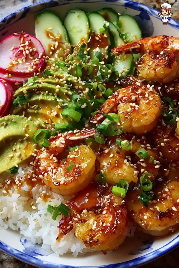 Shrimp rice bowls with spicy mayo are a must-try delight!