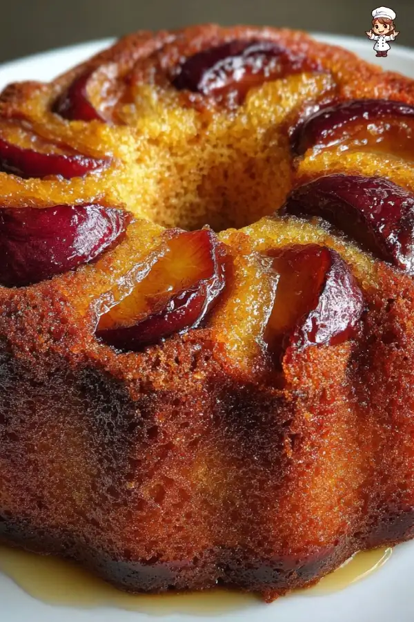 Spiced plum custard cake recipe