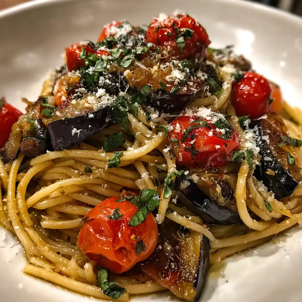 Spicy eggplant pasta recipe