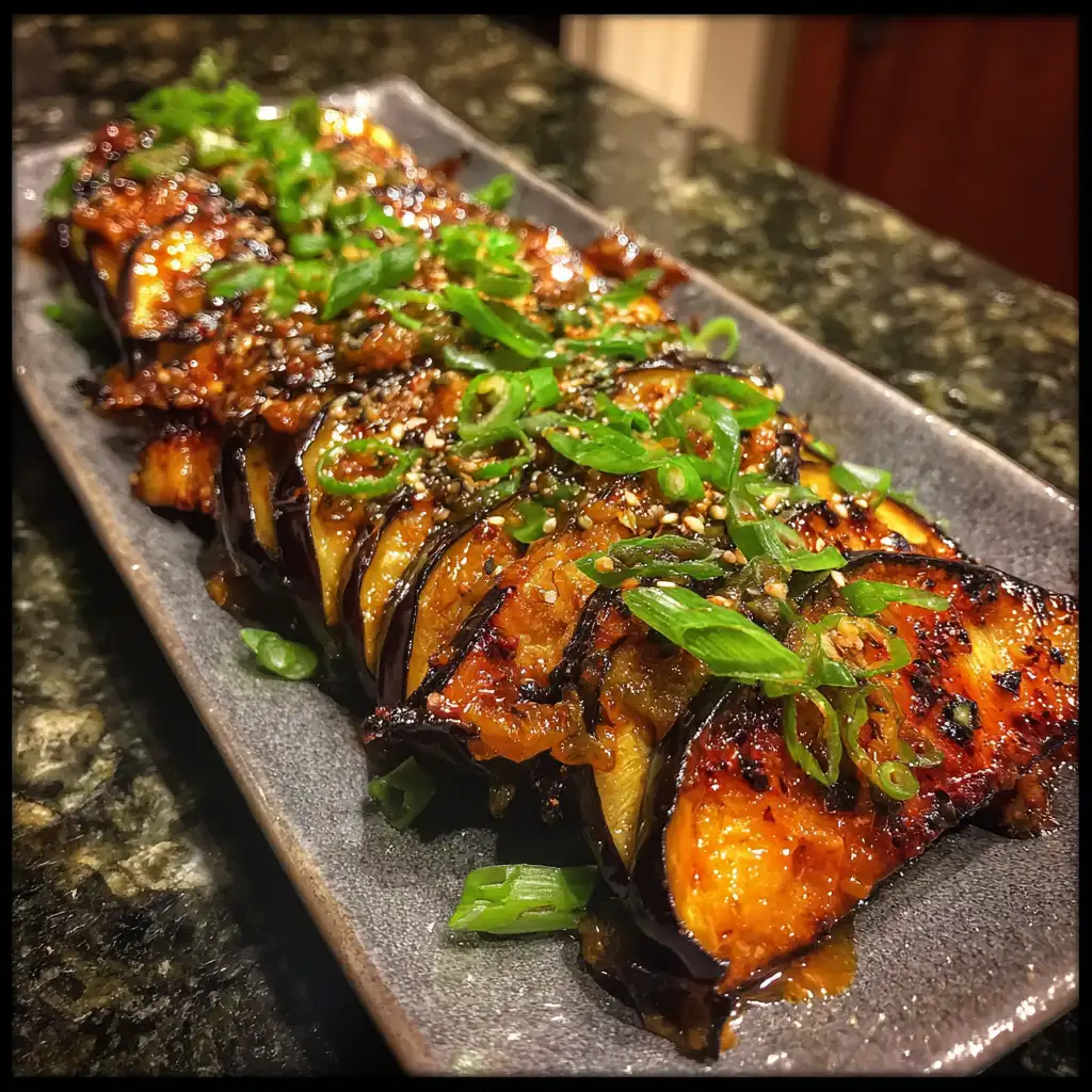 Spicy miso tahini eggplant recipe