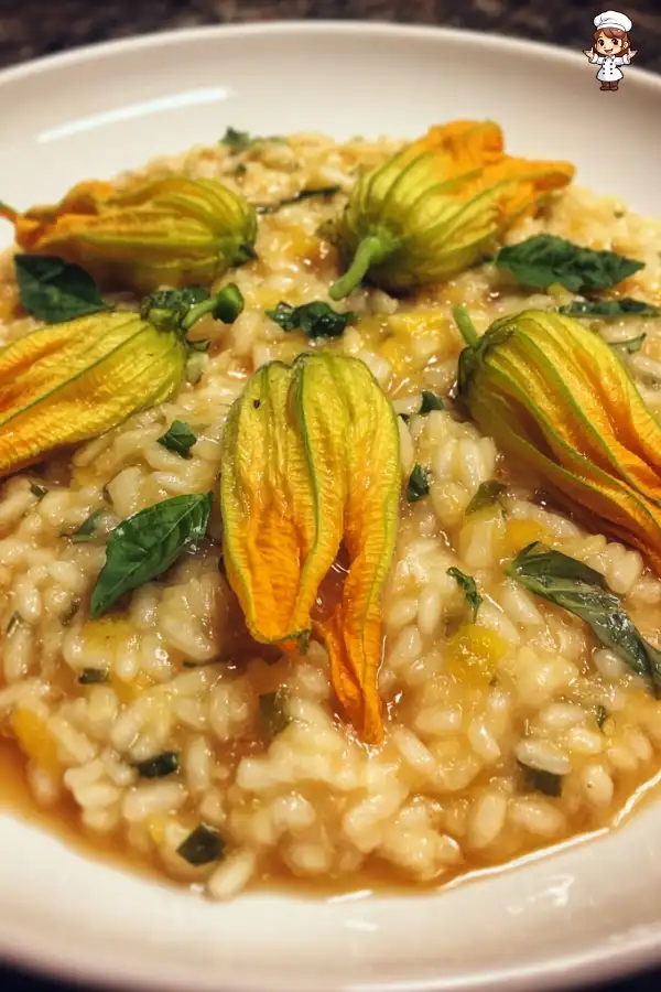 Squash blossom risotto recipe