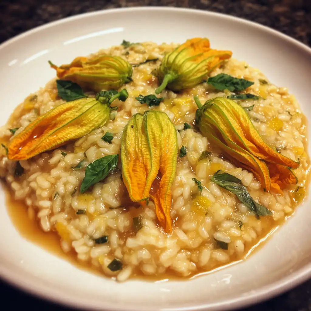 Squash blossom risotto recipe