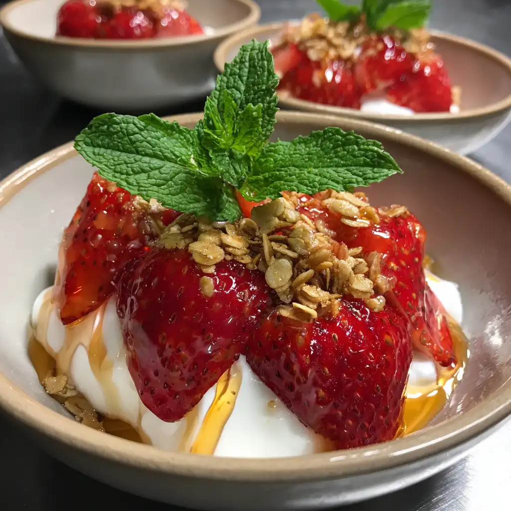 Strawberry shortcake yogurt bowl
