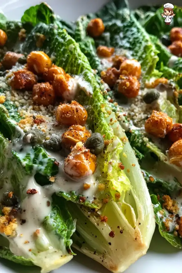 Vegan chickpea Caesar salad