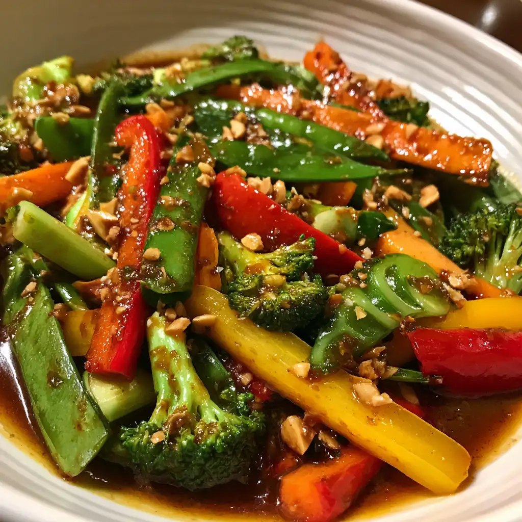 Vegetable stir fry with peanut sauce recipe