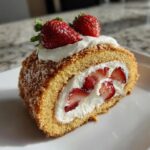 a strawberries cream cake roll
