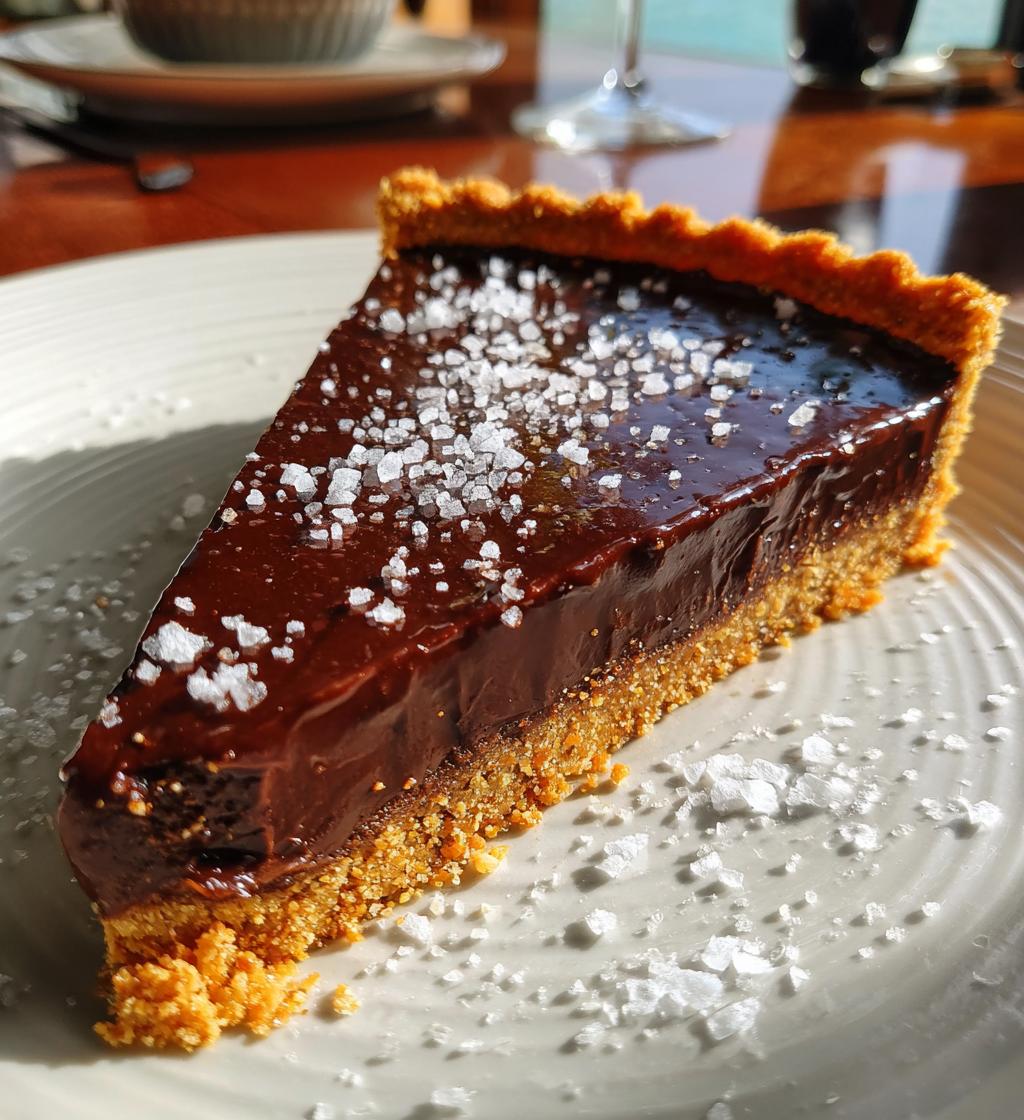 amazing salted dark chocolate tart - detail 1