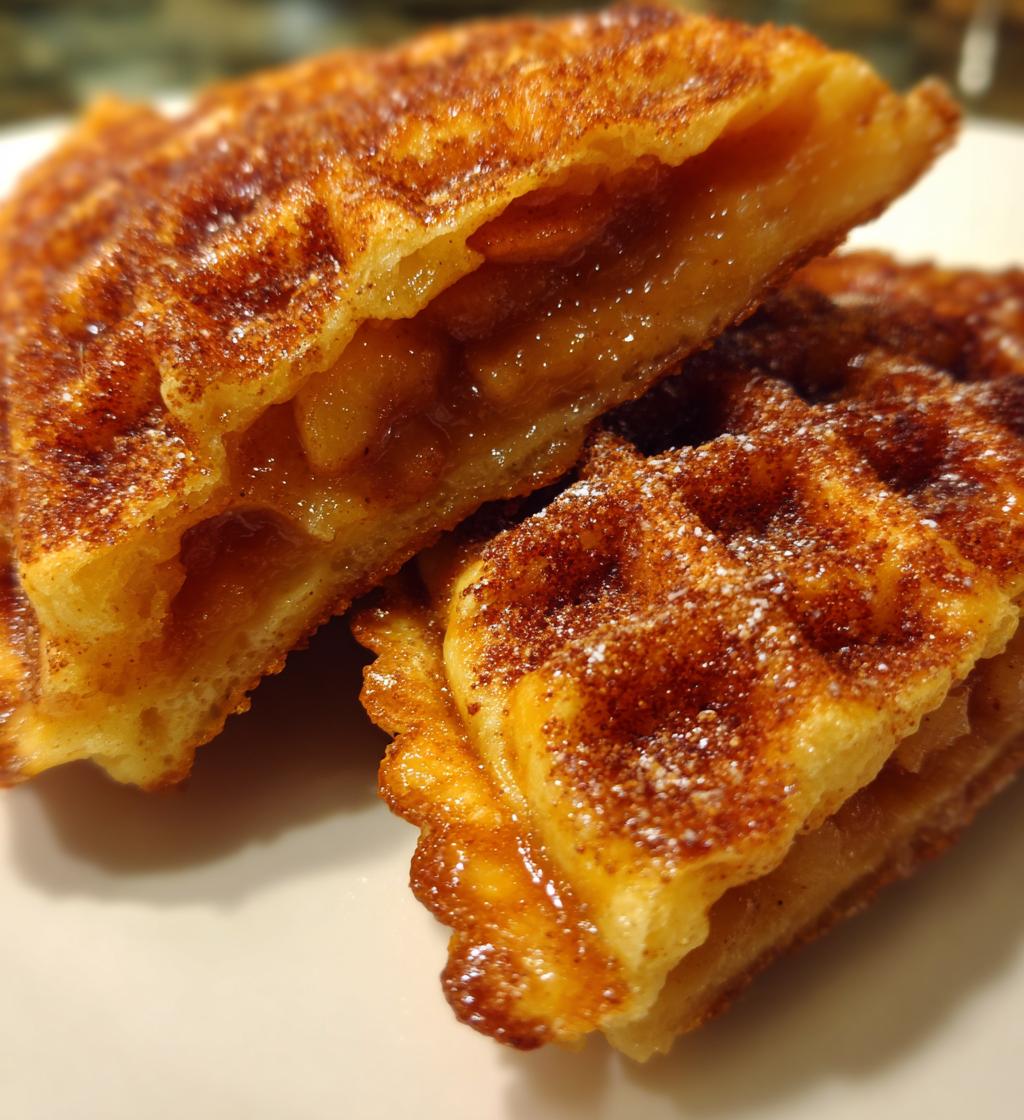 caramelized apple waffle pastries