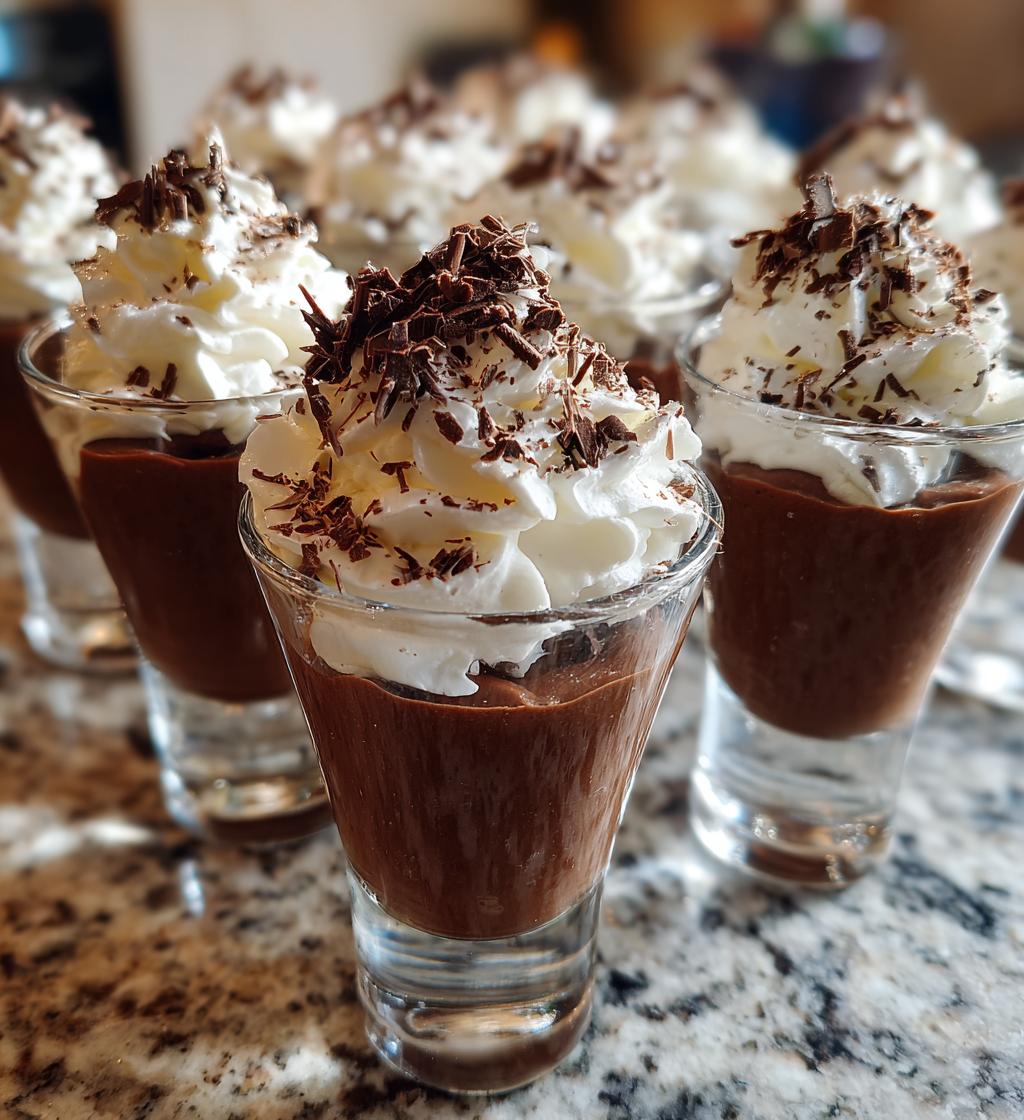 christmas chocolate kahlua baileys pudding shots - detail 1