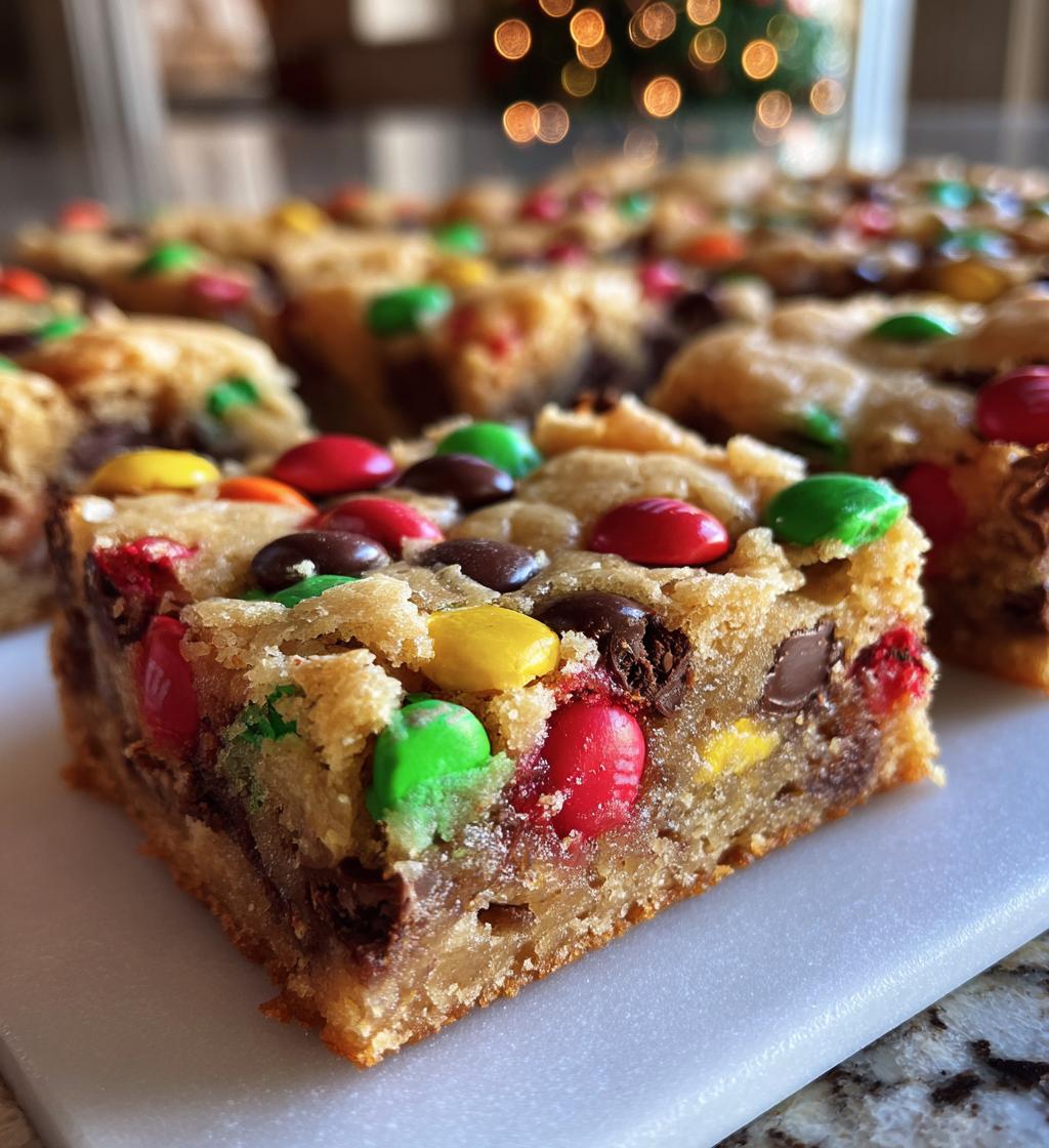 christmas mm cookie bars - detail 1