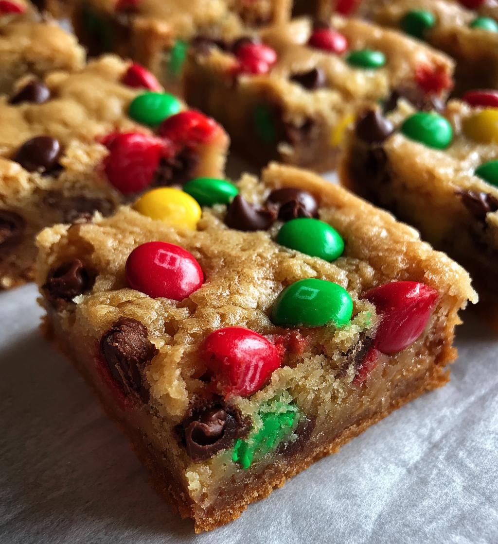 christmas mm cookie bars