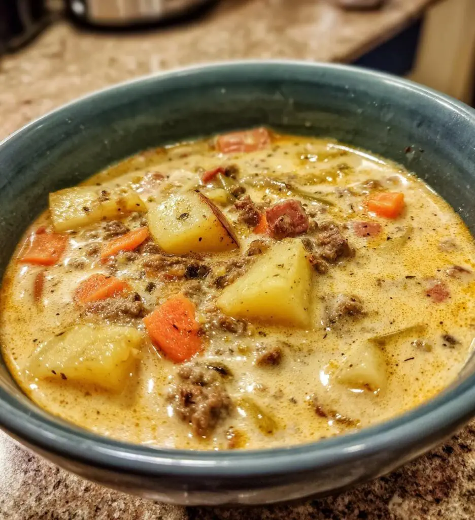 creamy potato hamburger soup recipe