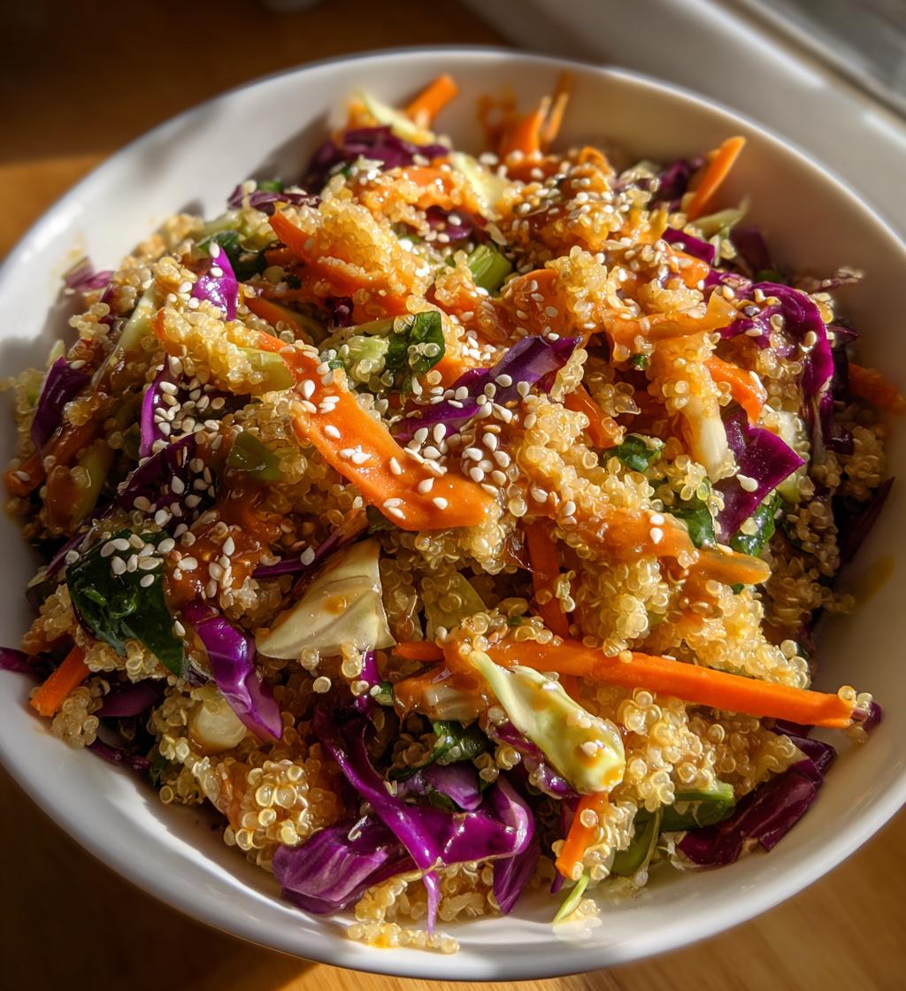 easy sesame quinoa slaw