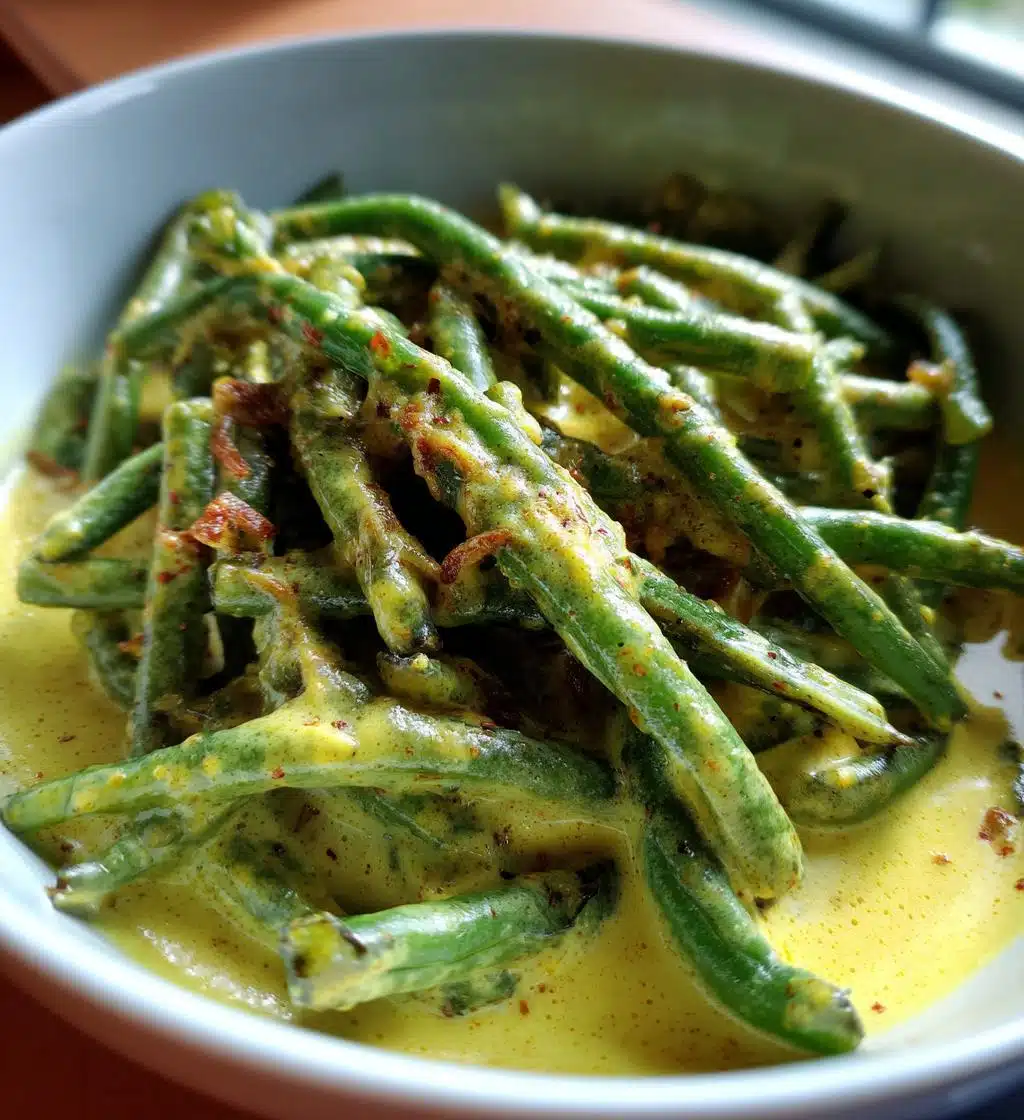 green beans in creamy parmesan sauce - detail 1