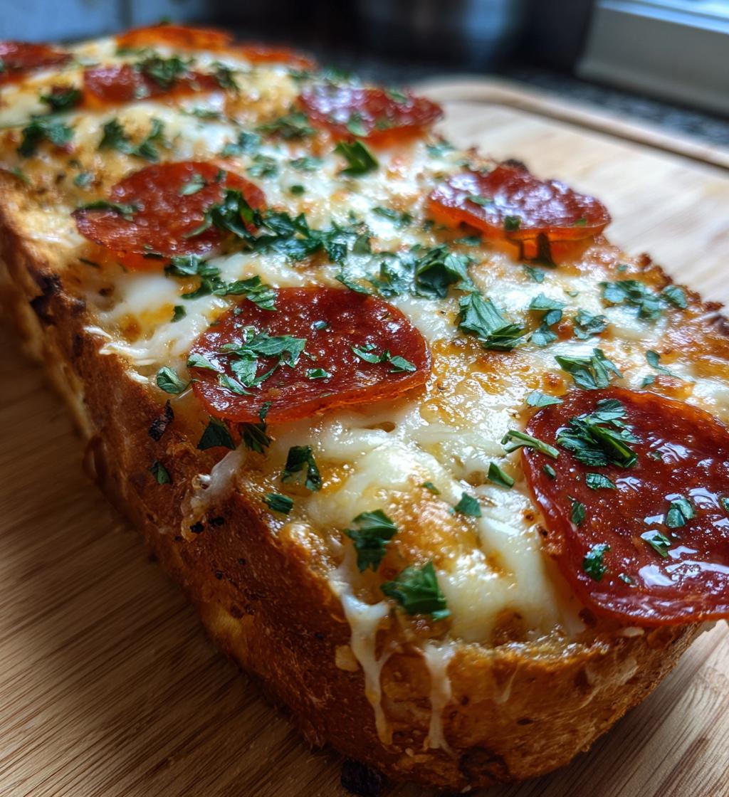 homemade pepperoni garlic bread
