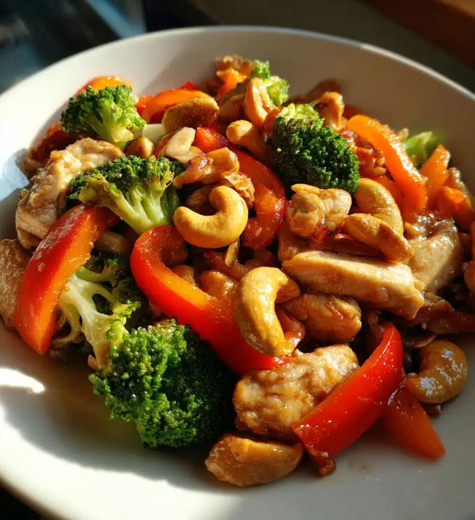 thai cashew chicken stir fry