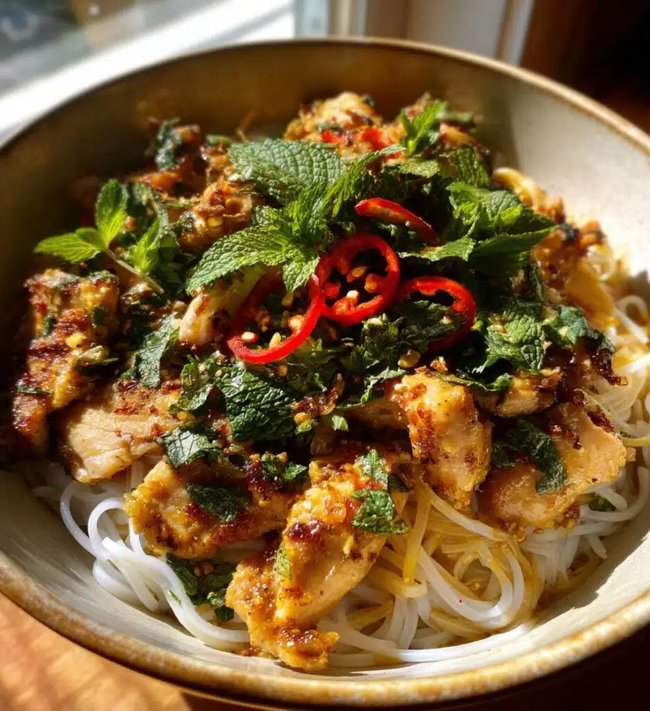 vietnamese noodles with lemongrass chicken
